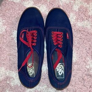 Navy blue vans lace up sneakers